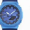 Męski sport sportowy cyfrowy zegarek LED Auto Hand Light Waterproof World Time Metal Dial Blue GM Oak Series