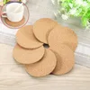 Table Mats 5/10PCS Natural Round Wooden Square Slip Slice Cup Mat Tableware Drinks Holder Coffee Decor Durable Pad