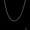Chains 1 2Mm 925 Sterling Sier Plated Smooth Snake Chains Women Necklaces Jewelry Size 16 18 20 22 24 26 28 30 Inch Wholesale Drop D Dhdfw