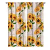 Cortina de girasoles, cortinas de ventana de papel, persianas para baño, cortinas interiores para exteriores, paneles con tratamiento de ojales