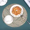 Table Mats Fashion European Style Round PVC Hollow Leaf Placemat Home Afternoon Tea Pastry Plate Mat Decoration Accessories