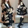 Qnpqyx y2k Fashion Women Women Sweater Coat Winter Женская одежда Трендовая ленивая инспианская версия свободная вязаная кардиган с большим размером