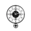 V￤ggklockor nordisk tyst klocka modern design mekanisk j￤tten pendel vardagsrum reloj de pared gratis leverans