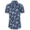 Casual shirts voor heren zomer tropische planten bedrukte heren Hawaiiaanse korte mouw knop Down Beach Shirt USA maat XS-2XL