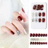 Unghie finte 24pcs Mulcolor Fake Nail Patch Long Oval Nail rimovibile Short Paragraph Fashion Manicure Unas Falsas