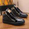 Kriss Mens Sneakers Designer Zipper Chaussures décontractées Haulten des trains de plate-forme de chaussures Claskin Black Veet High Low-Top avec boîte 73037