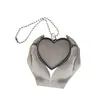 Sublimation Heart With Hand Necklaces Pendants Decorations Blanks DIY Car Heat Press Rearview Mirror Decoration Hanging Charm Ornaments FY5474 ss0116