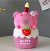 Cante feliz aniversário música Kouromie Plush brinquedo de pelúcia de bolo fofo travesseiro de 20 cm macio