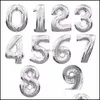 Andra festliga festf￶rs￶rjningar 16 tum aluminium ballonger guld sier f￤rg alfabet bokst￤ver az och arabiskt nummer 09 folie ballong christ dhcj3