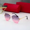 Classic Brand Design Polarized Sunglasses Fashion Rimless Luxury Women Pilot Vintage Sunglass UV400 Eyewear Glasses Cat-Eye Frame Polaroid Lens 0811