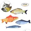 Cat Toys Catnip Toys Simation Plush Fish Shape Doll Interactive Pets Pillow Chew Bite Supplies For Cat Kitty Kitten Flop Toy3335 Dro Dhouh