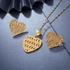 Necklace Earrings Set Eight Models Dubai 24K Gold Color For Women Pendant Africa Wedding Heart