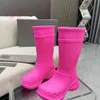 2022 Women Designer Boot Boots Rain Rubber Winter Rainboots Platform Ankle Slip-On Half Pink Black Green Focalistic CROSS Outdoor Luxury2