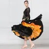 Stage Wear Style Float Lycra Ballroom Jurk Women Competition Flamenco Waltz Kostuum Standaard Dance met Bodysuit 17258