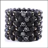 Perlé 12 Brins Constell Bracelet Noir Pierre Naturelle Horoscope Signe Du Zodiaque Bracelets Perlés Pour Femmes Hommes Bijoux De Mode Will An Dhvew