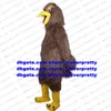 Disfraz de Mascota de águila halcón de piel larga marrón oscuro Tiercel Falcon Vulture adulto comercial Strip Drive marca figura zx553