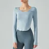 LU-358 LOOK CASUAL Women's Top Long Sleeve Yoga Shirt Lightweight Breattable Fast Dry Running Sports T-shirt Fitness Gym kl￤der
