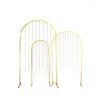 Decoración de fiesta, 3 uds., conjunto de arco de boda de oro brillante, pantalla, soporte de flores, globo de fondo, decoración de cumpleaños para el hogar, dorado