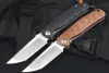 1Pcs M6685 Flipper Folding Knife D2 Satin Drop Point Blade G10 with Steel Sheet Handle Ball Bearing Fast Open Folder Knives