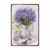 Lavendel Metallplatte Blume Bauernhaus Blechschilder Plakette Vintage Wandkunst Poster Hausgarten Dekor 20 cm x 30 cm Woo