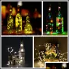 Décorations De Noël 10 Led Bouchon De Bouteille De Vin Solaire 1M 10Led En Forme De Liège Lumière En Verre Fil De Cuivre Guirlande Lumineuse Drop Delivery Home Dhh1R