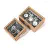 Watch Boxes With Cover Dustproof Pear Wood Grain Storage Box Retro Pillow Bracelet Collection Hand Jewelry Display