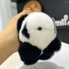 Nyckelringar Söt plysch Panda Keyring Imitation Fur Doll Keychain Car Keys Bag Pendant For Women Girls Jewelry Gift