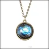 Pendant Necklaces Double Star Sky Necklace Universe Glass Cabochon Necklaces Pendants Fashion Jewelry Will And Sandy Drop Ship Delive Dhfx9