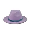 Bérets homme chapeau Fedora chapeaux pour femmes saphir chaîne ceinture dames Wetern Panama voyage Parent-enfant tenue casquette Sombreros De Mujer