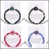 Charm-Armbänder Charm-Armbänder Colorf Naturstein-Strang-Armband für Frauen Einstellbare Schnur Harz Druzy Perlen Modeschmuck Dhblc