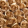 Flores decorativas 50pcs /conjunto Dia 4.5cm Gold /prata Eternal Sabão Rosa Flor Rosa Cabeça Artificial Decoração Diy Casamento Valentim Presente do Dia dos Namorados