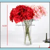 Decorative Flowers Wreaths Simation Five Heads Hydrangea Artificial Flower 51Cm 7 Colors Wedding Centerpieces Home Flowers Drop De Dhe5O