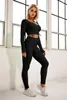 Conjunto ativo de ioga sem costura Conjunto feminino Sportswear Sport Trefine Gym Clothing Roupos feminino 2 peças Fitness Sexy Tracksuit