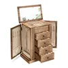 Scatole portagioie Scatole portagioie Emfogo Box For Women Organizzatori in legno di grandi dimensioni a 5 strati Collane Orecchini Anelli Bracciali Organizzatore rustico W Ots9O