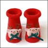 Christmas Decorations Baby Christmas Antislip Floor Sock 03 Years Infant Cotton Santa Socks Sile Nonslip Toddler Drop Delivery Home Dhp08