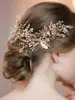 Coiffes Bridal Gold Leaf Bandband Hair Vine Piece accessoires