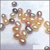 Pearl Intense Flawless Natural Pearl Beads For Jewelry Making Authentic Freshwater Pearls Oval Loose Bead 611Mm Wholesale Drop Delive Dho1Q