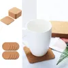 Table Mats 5/10PCS Natural Round Wooden Square Slip Slice Cup Mat Tableware Drinks Holder Coffee Decor Durable Pad