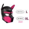 Masques de fête XL Code Marque Augmenter Grande Taille Chiot Cosplay Rembourré En Caoutchouc Pleine Tête Capuche Masque Avec Oreilles Pour Hommes Femmes Chien Jeu de Rôle