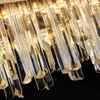 Chandeliers FKL Modern Luxury Crystal Chandelier Gold Light Living Room LED Lamp Simple Household Round/Rectangular Dining Decorative