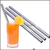 Drinking Straws 215Mm Stainless Steel Straight St Practical Drinking Easy To Clean Sts Metal Bar Family Kitchen Tools Drop Delivery Dhxrl