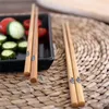 5 paires de baguettes en bambou naturel réutilisables, écologiques, classiques, pointues de Style japonais, cadeaux pour les amis et les familles