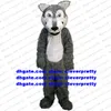 Langes Fell Holz Grauer Wolf Maskottchen Kostüm Kojote Schakal Dhole Erwachsene Zeichentrickfigur Heiraten Hochzeit Abschiedsparty zx582