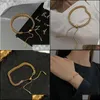 Pulseiras de charme charme pulseiras americanas cadeias de metal tassel minimalismo cor dourado feminino bracelete jóias de jóias douradas bangl dhfqf