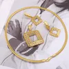 Necklace Earrings Set Women's Fashion Trend Jewelry Dubai Gold Color Wedding Party Gift Ladies