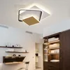 Ceiling Lights Bedroom Led Lamp Decor For Foyer Kitchen Study Room Golden Square Suspended Chandelier Indoor Lighting