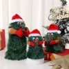 Poupées en peluche arbre de noël tournant danse chantant mignon poupée de noël électrique drôle jouet musical décoration de la maison 221109