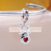 925 Sterling Silver Red Nose Renne Murano Dangle Charm Bead Convient aux bracelets porte-bonheur de bijoux de style européen Pandora