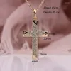 Collane con ciondolo Tendenza della moda Tutti gli zirconi intarsiati Croce per uomini e donne alla moda Temperamento religioso Collana Accessori per gioielli