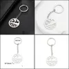 Nyckelringar Lanyards Keychains Cooltime Beach Sea Tree Sun Summer Keychain Rostfritt stål Key Chain for Women Men Jewelry Keyring G DHPKU